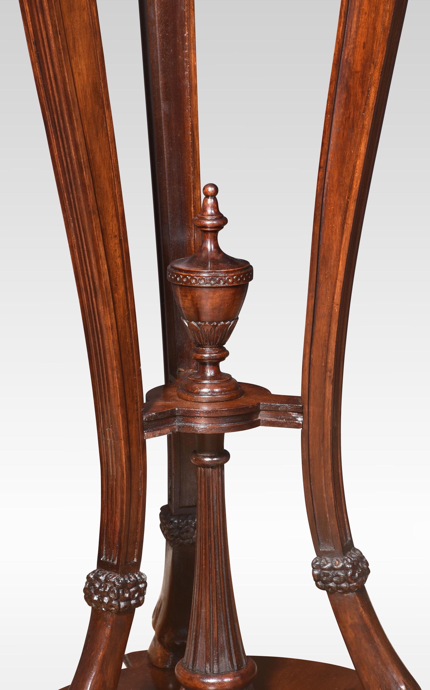 British Pair of Neo classical style carved mahogany stands For Sale