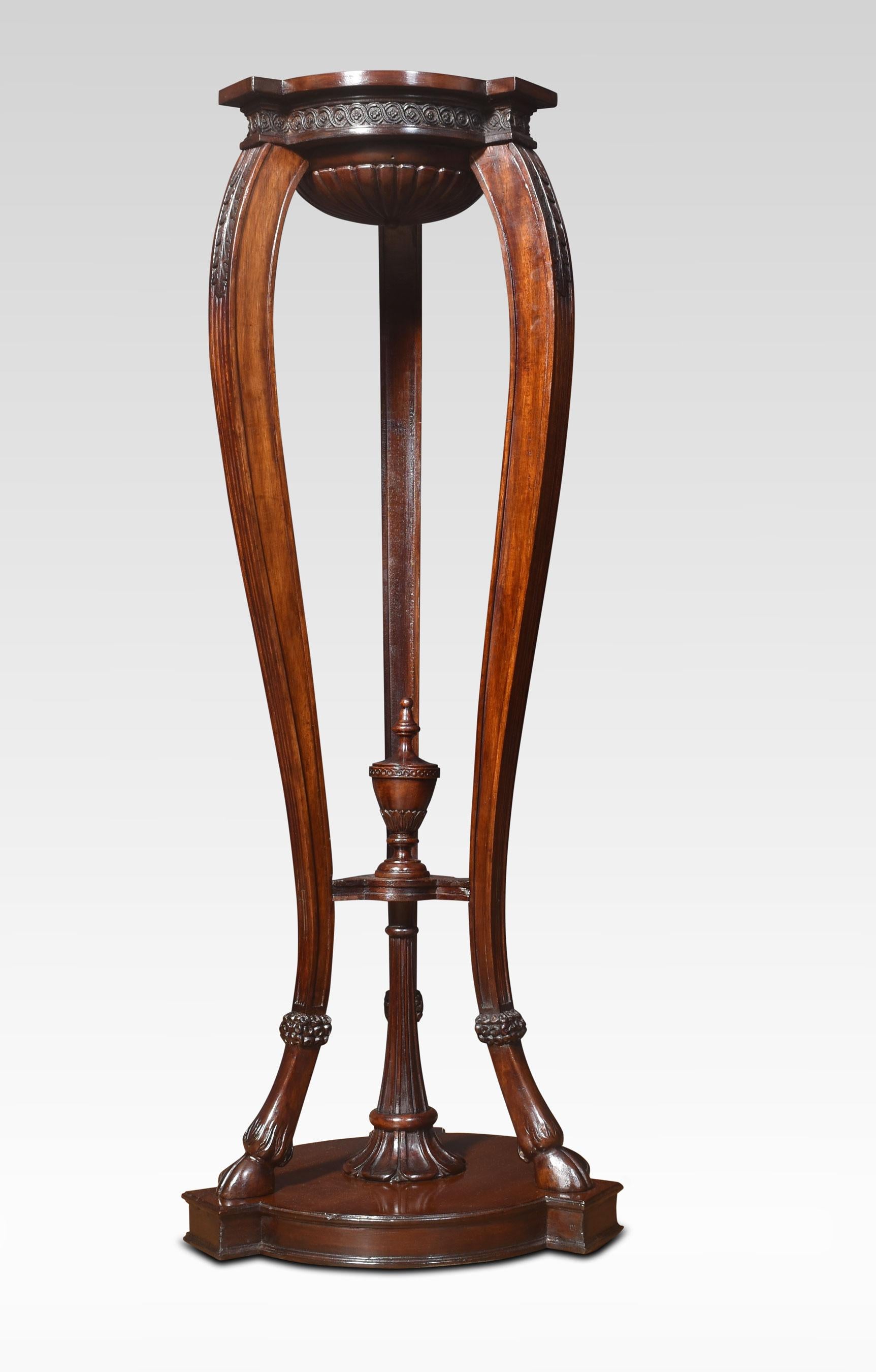Wood Pair of Neo classical style carved mahogany stands For Sale