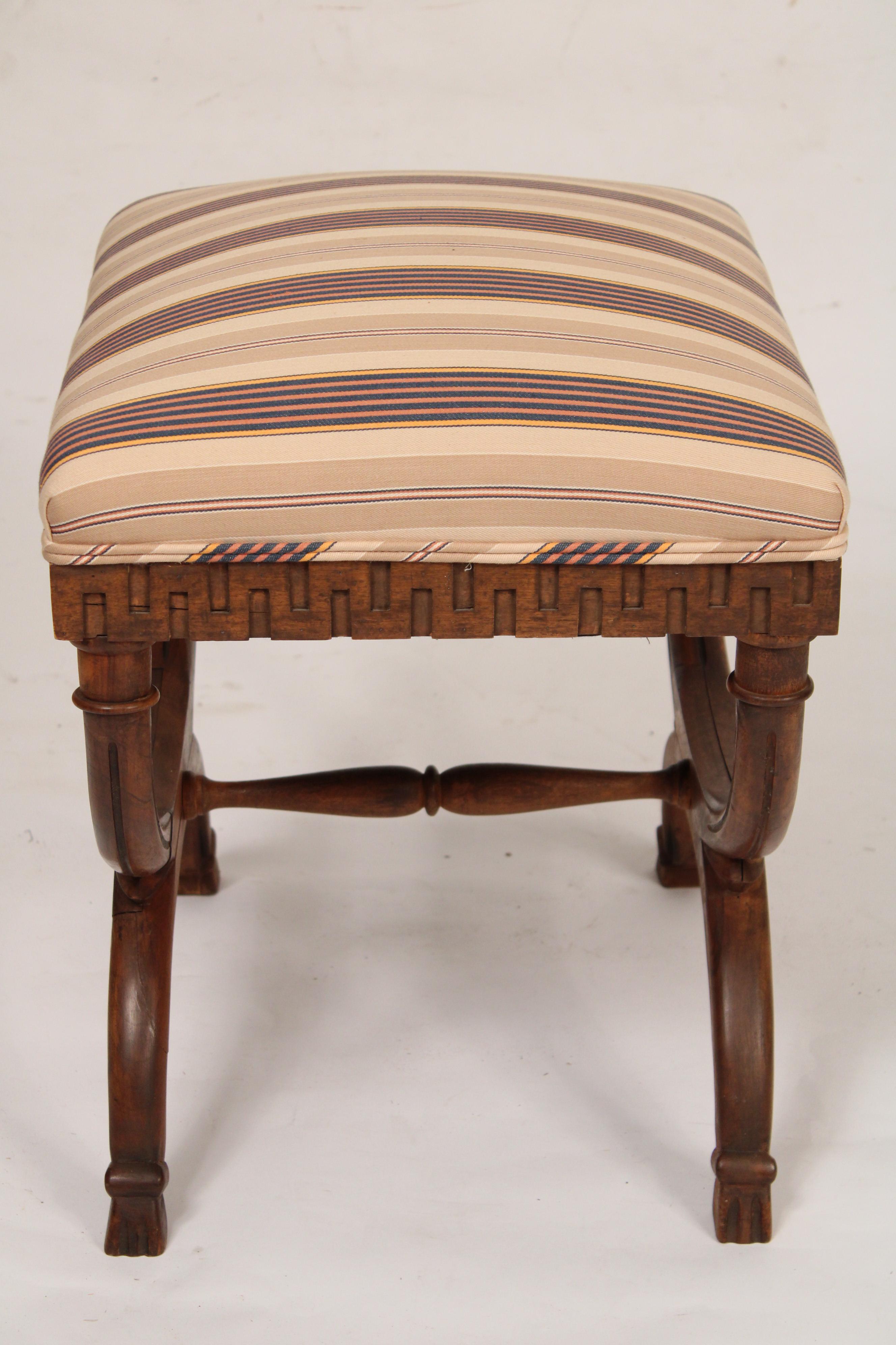 Pair of Neo Classical Style Curule Form Benches In Good Condition In Laguna Beach, CA