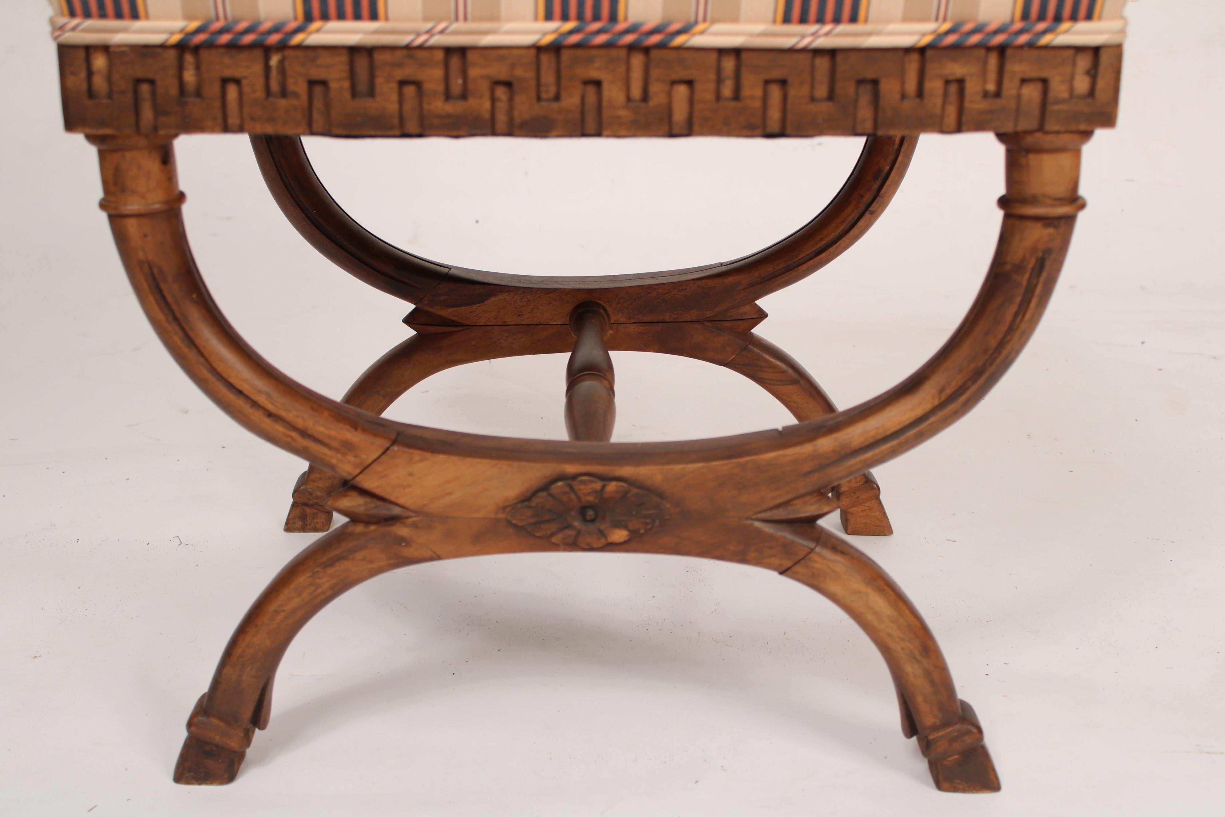 Upholstery Pair of Neo Classical Style Curule Form Benches