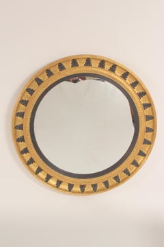 Pair of Neo Classical Style Gilt Wood Bulls Eye Mirrors