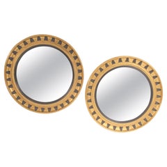 Pair of Neo Classical Style Gilt Wood Bulls Eye Mirrors