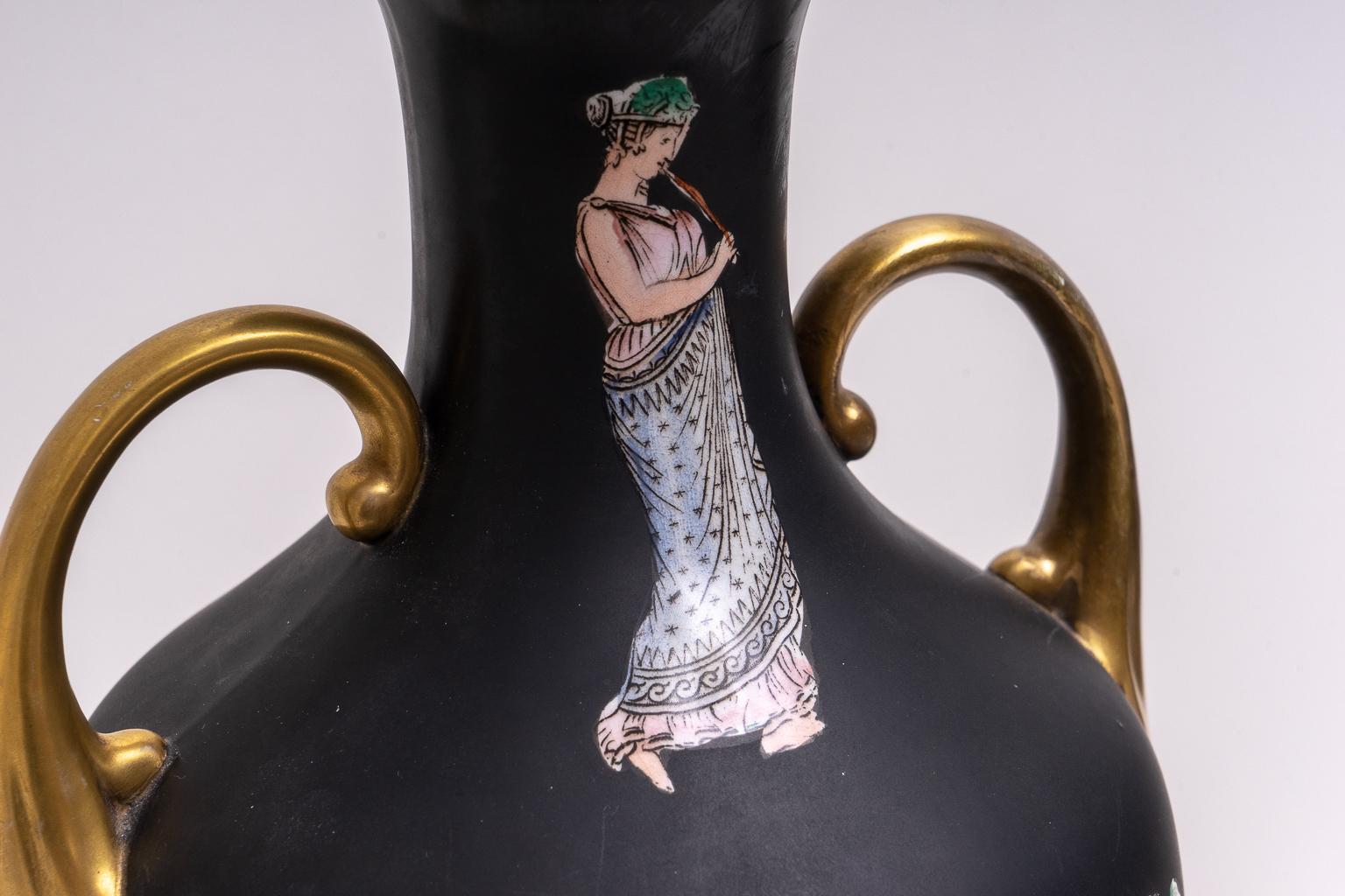 Ottone Coppia di lampade da tavolo neoclassiche in vendita
