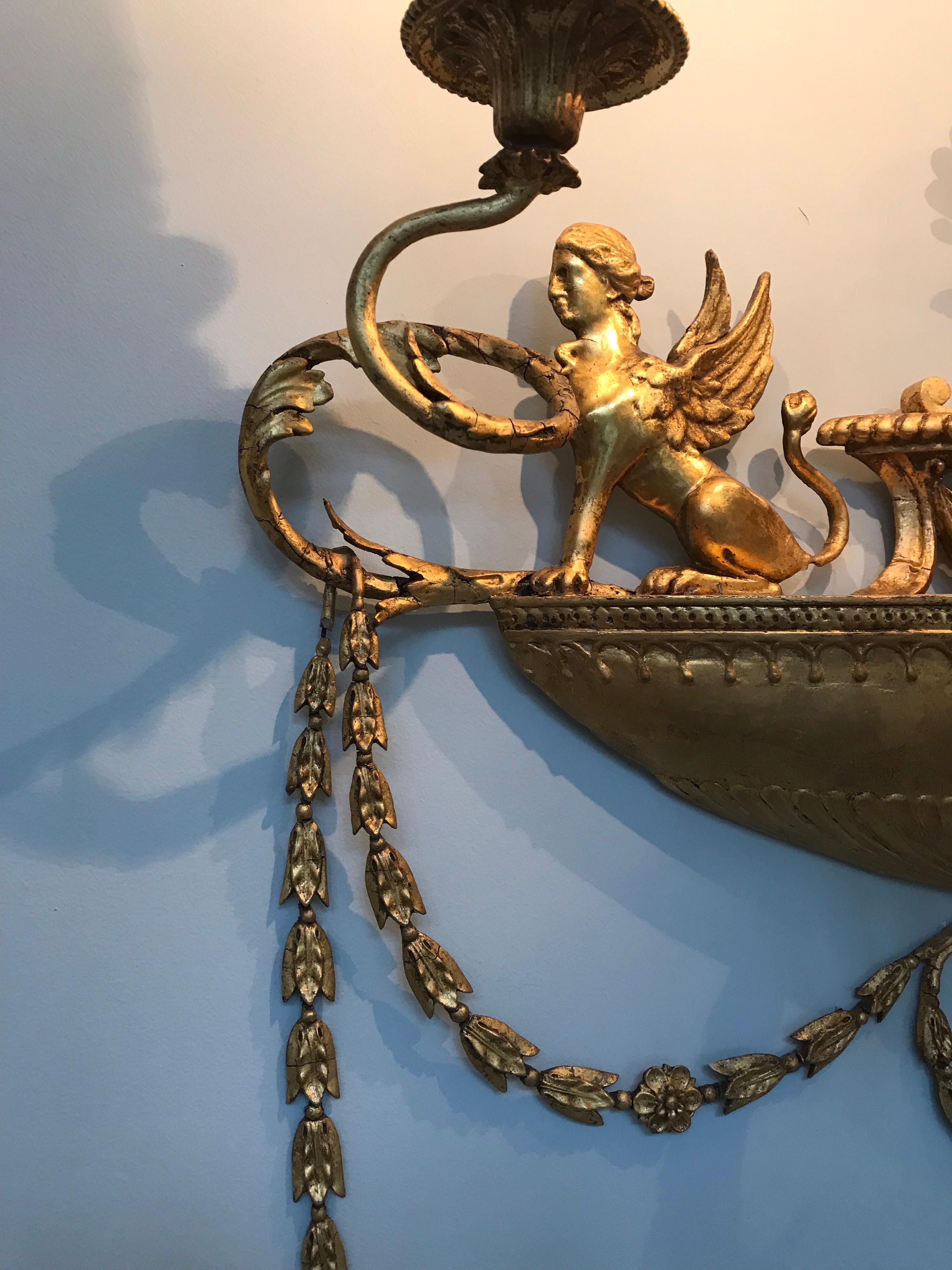 Neoclassical Gold Gilt  Wall Sconces 4