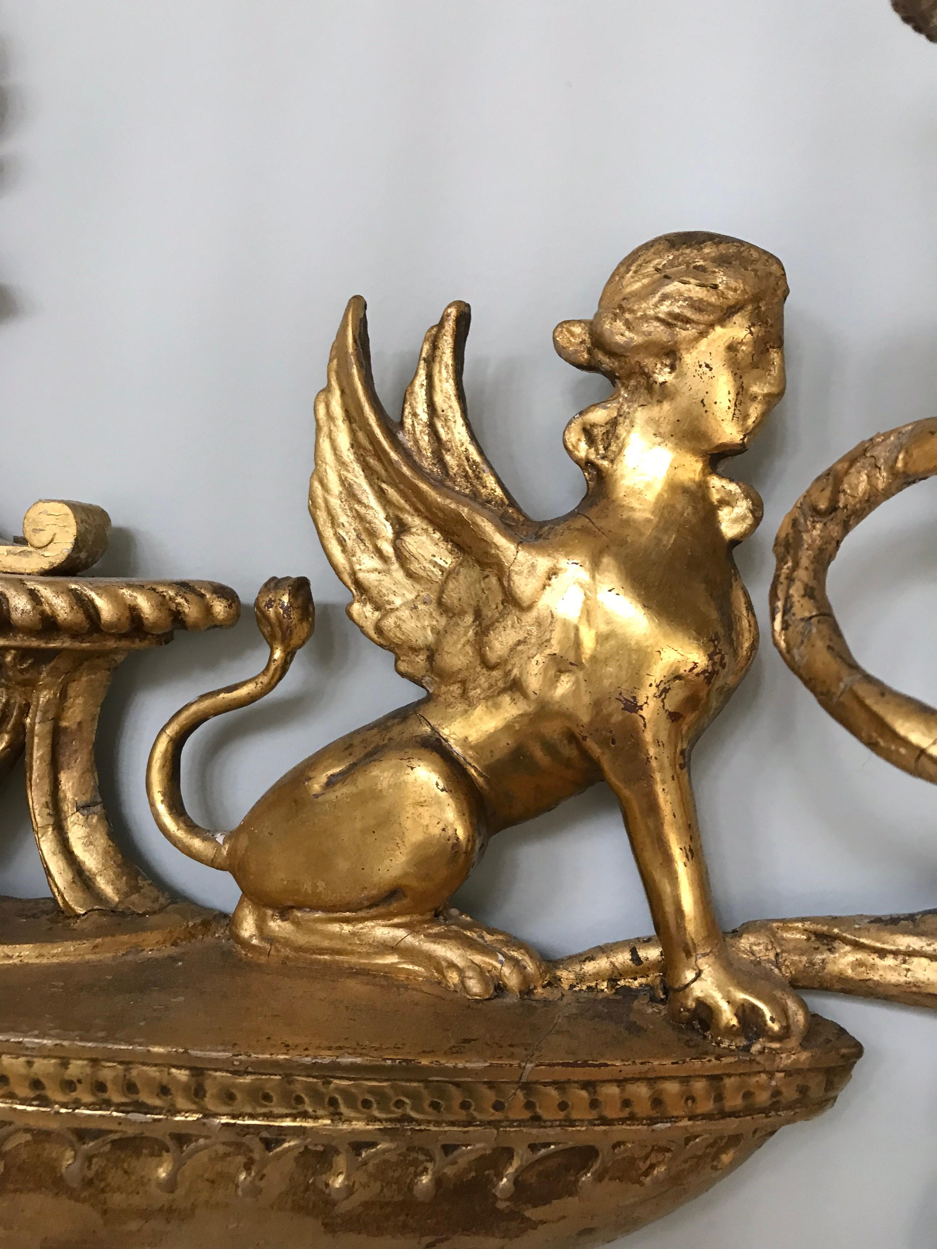 Neoclassical Gold Gilt  Wall Sconces In Good Condition In New Haven, CT