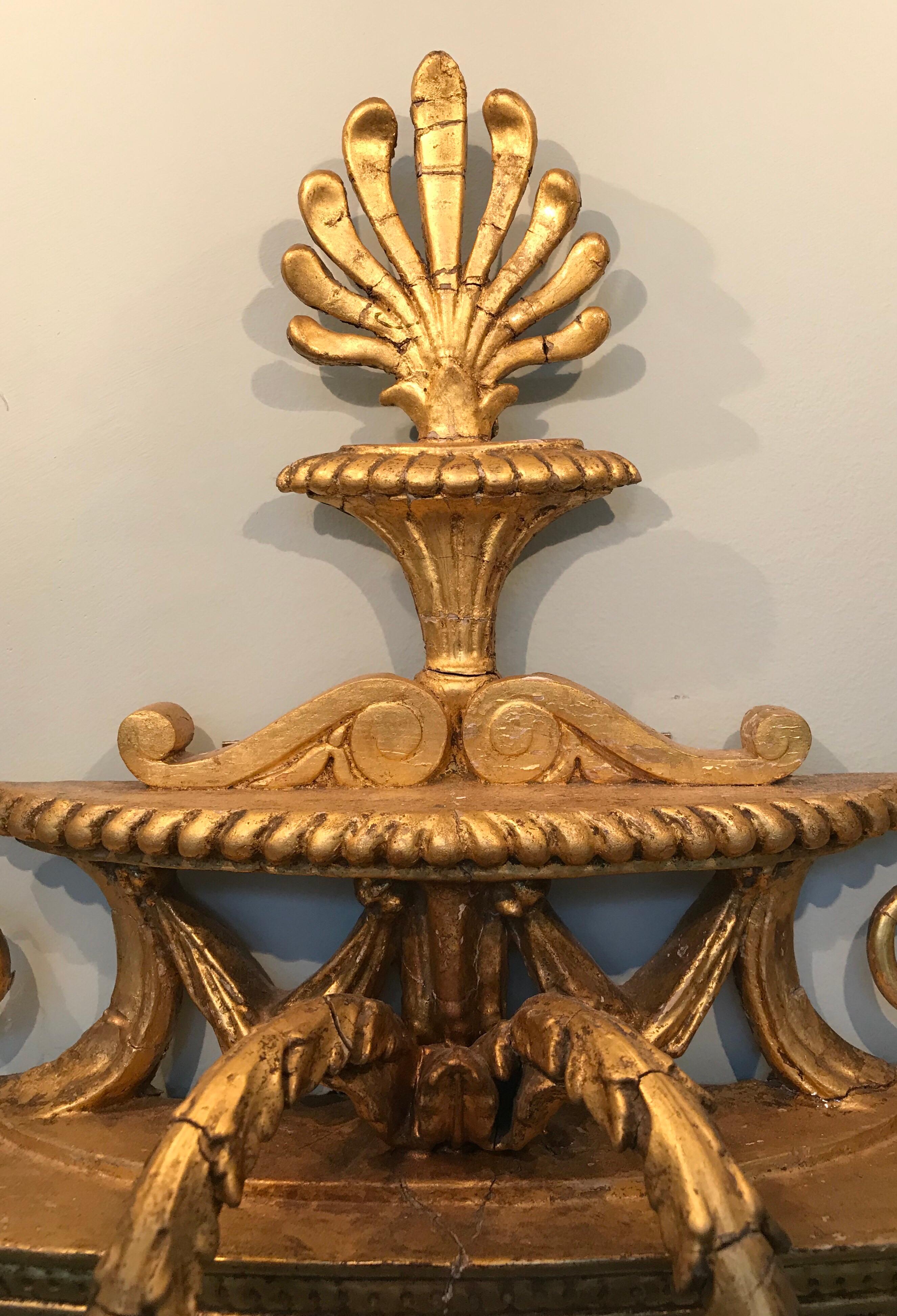 Neoclassical Gold Gilt  Wall Sconces 1