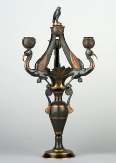 Pair of Neo-Egyptian Candelabras Attributed to G. Servant, France, Circa 1870