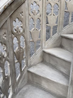 Pair of Neo-Gothic Church Pulpit Staircases in Carved Oak