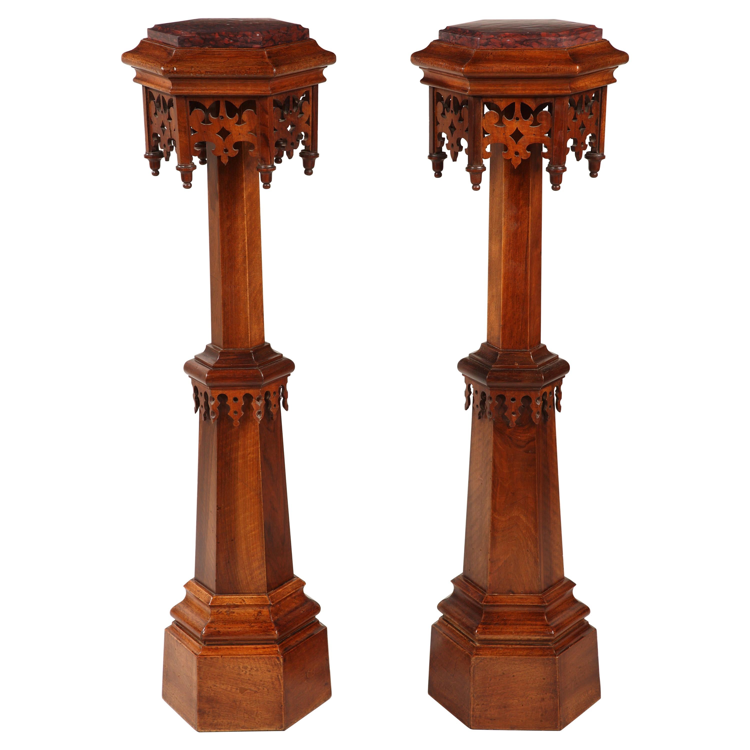 Pair of Neo-Gothic Stands, France, Circa 1880 For Sale
