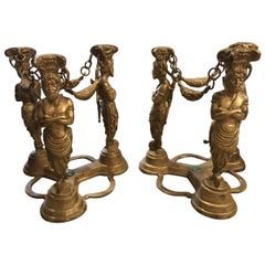 Pair of Neo-Grec Style Bronze Table Bases