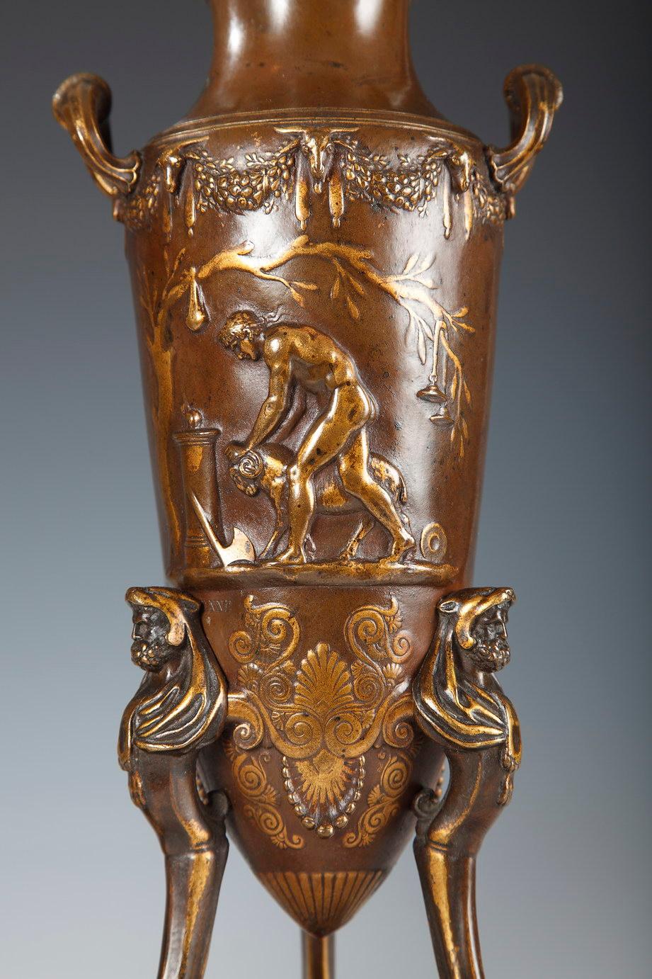 Néo-grec Paire de vases néo-grecs en amphore par Barbedienne et Levillain, France, vers 1880 en vente