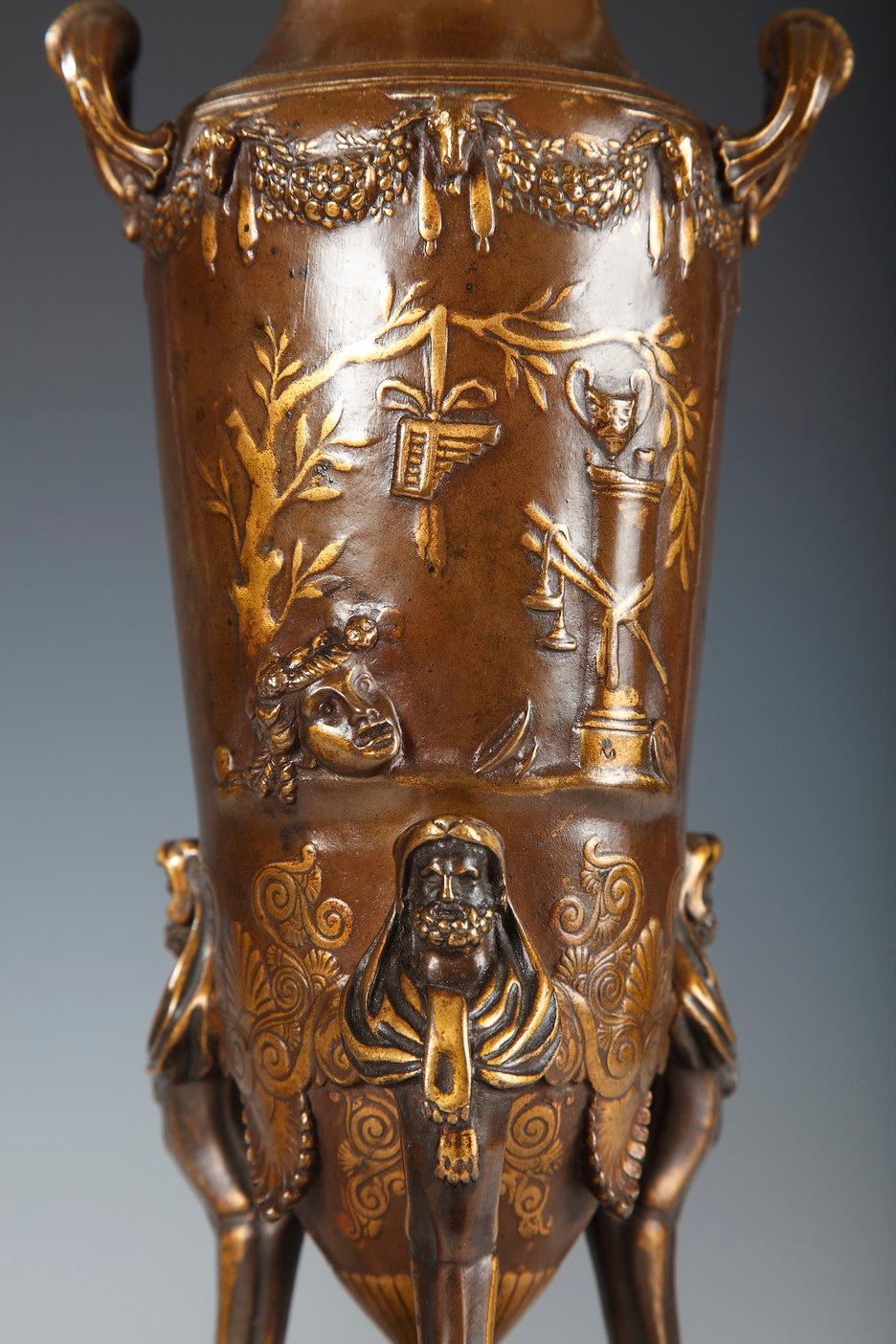 Fin du XIXe siècle Paire de vases néo-grecs en amphore par Barbedienne et Levillain, France, vers 1880 en vente