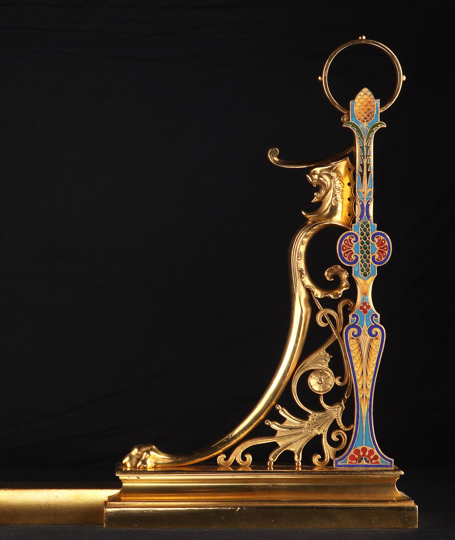 French Pair of Neo-Greek Andirons by F. Barbedienne, France, Circa 1870 For Sale