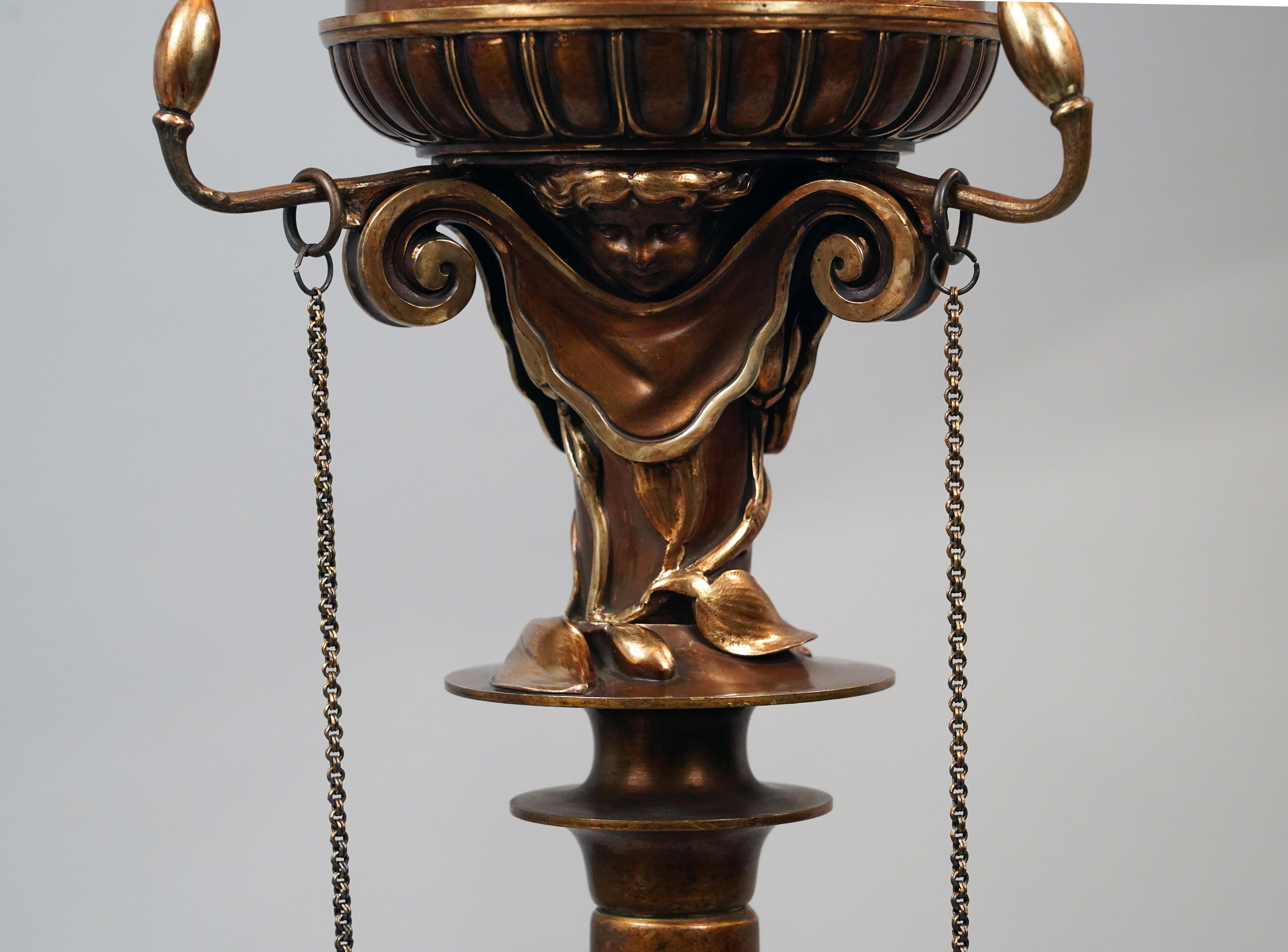 Paire de lampadaires néo-grecs en bronze par F. Barbedienne, France, vers 1860 Bon état - En vente à PARIS, FR
