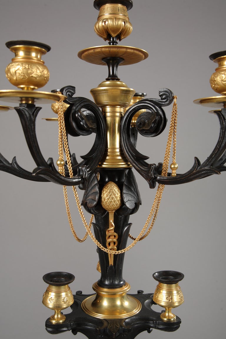 Pair of NeoGreek Candelabras Attributed to G. Servant For Sale at 1stdibs