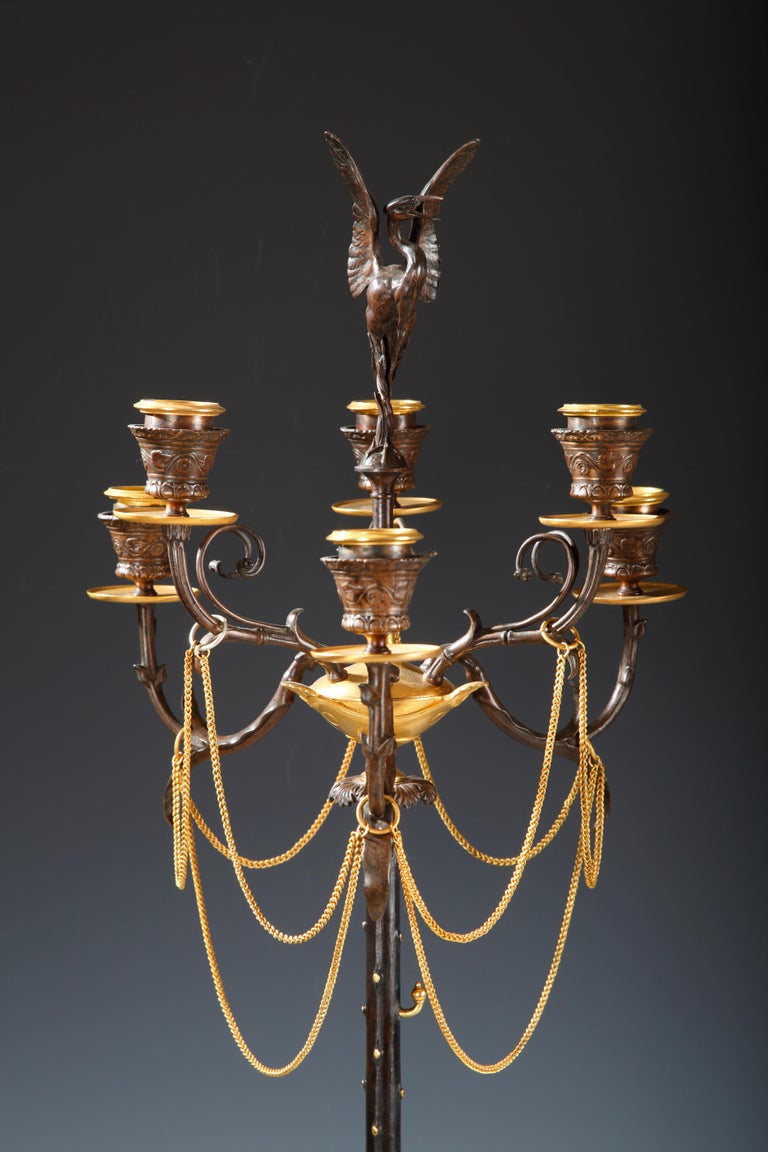 Pair of NeoGreek Candelabra by F. Barbedienne and F. Levillain For