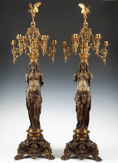 Pair of Neo-Greek Candelabras by L.C. Sévin & F. Barbedienne, France, Circa 1878