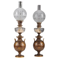 Pair of Neo-Greek Lamps by F. Levillain and F. Barbedienne, France, Circa 1880