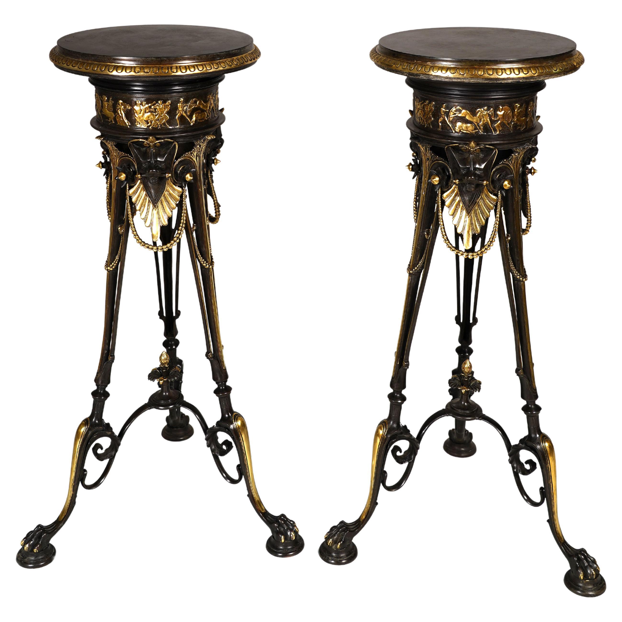 Pair of Neo-Greek Pedestals, attributed to G.Servant, France, Circa 1880 For Sale