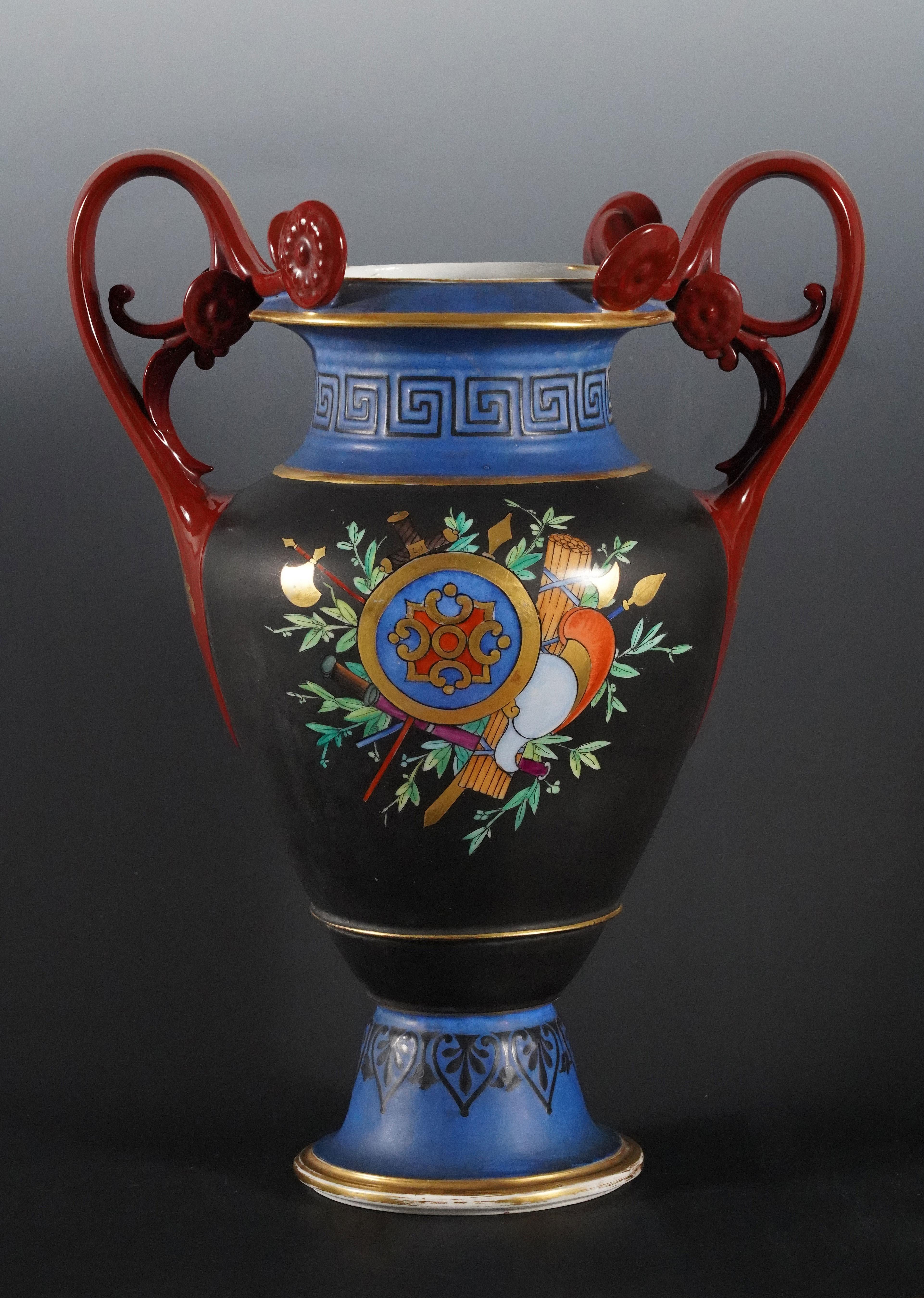 Pair of Neo-Greek Vases attr. to Paris Porcelain Manufacture, France, circa 1880 For Sale 4