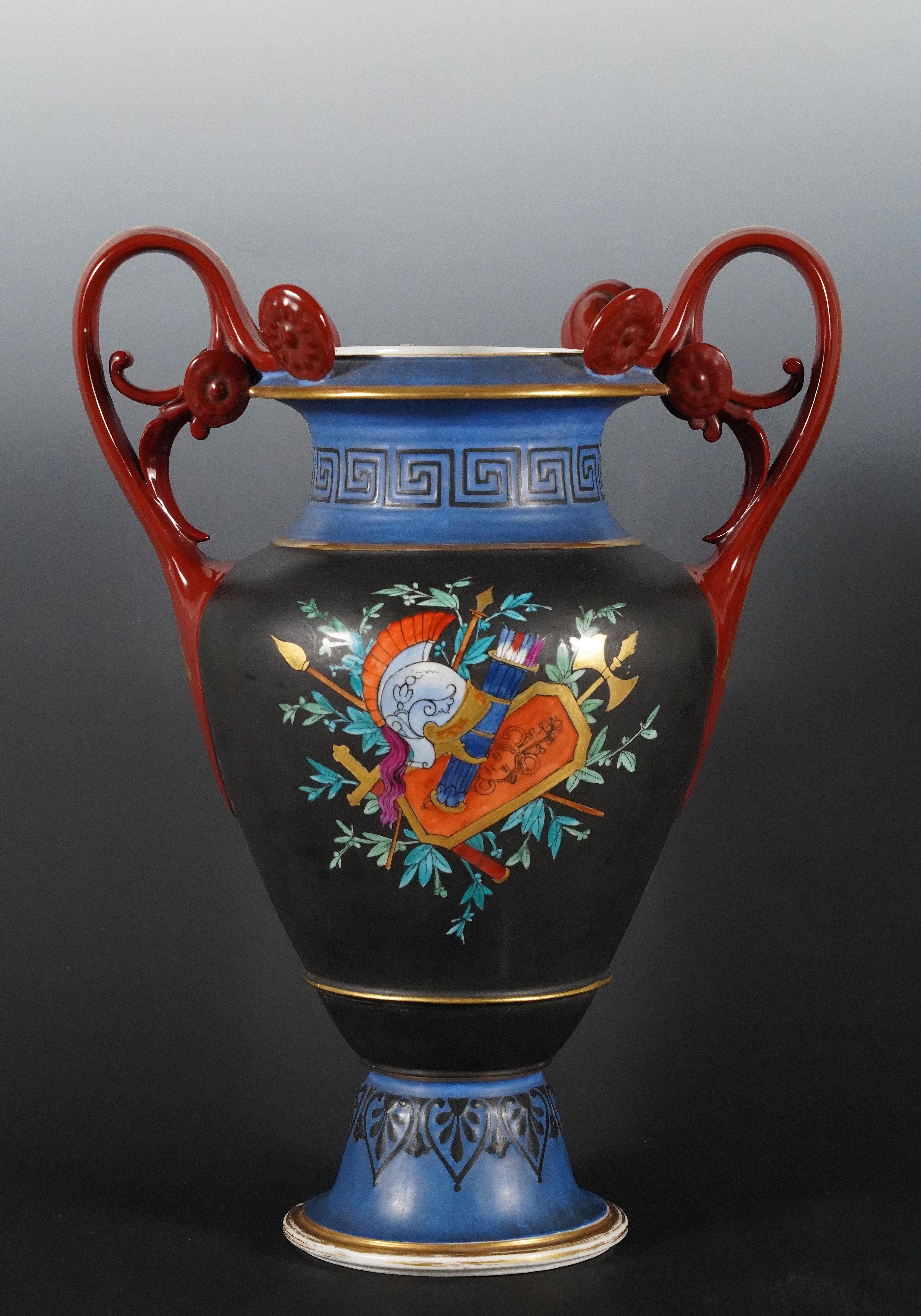 Pair of Neo-Greek Vases attr. to Paris Porcelain Manufacture, France, circa 1880 For Sale 3