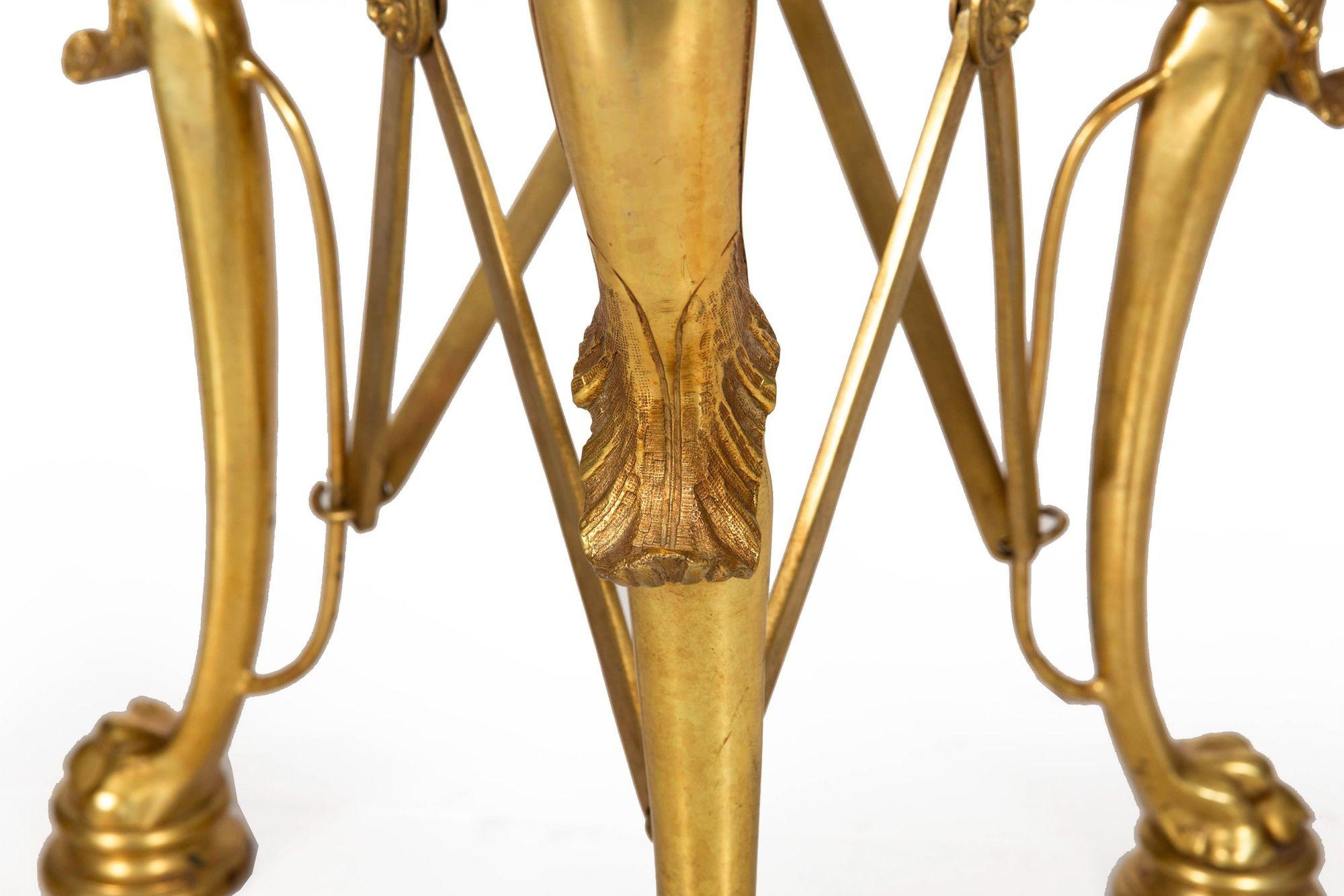 Paire de tables d'appoint néo-pompéiennes en laiton et marbre Greene & Greene Gueridon en vente 4