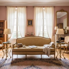 Pair of Neo-Pompeian Brass and Green Marble Gueridon Side Tables