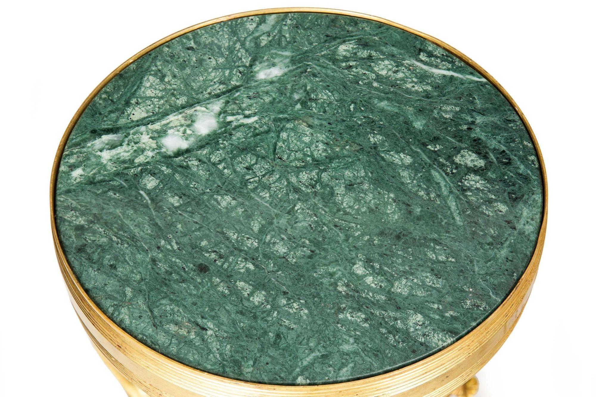 Paire de tables d'appoint néo-pompéiennes en laiton et marbre Greene & Greene Gueridon en vente 1