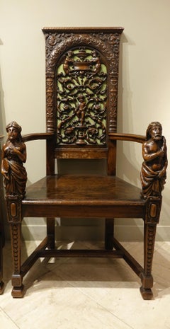 Pair of Neo-Renaissance armchairs, France, circa 1870