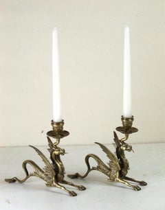 Pair of Neo-Renaissance Candlesticks, Hippocampus