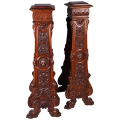 Pair of Neo-Renaissance Wooden Stands, France, Circa 1880