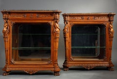 Neorenaissance-Vitrinen, H-A Fourdinois zugeschrieben, Frankreich, um 1860, Paar