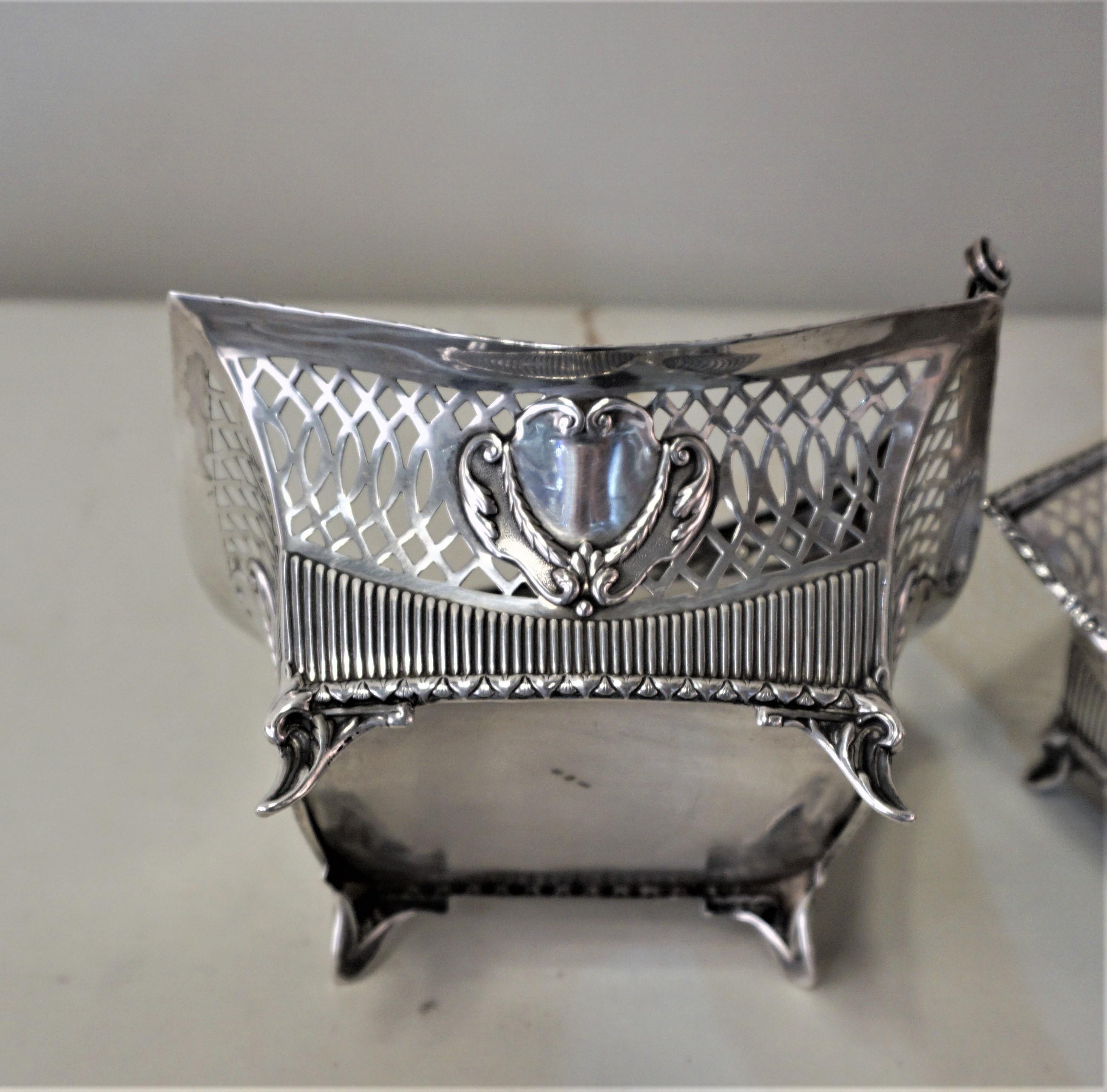 European Pair of Neoclassic 800 Silver Baskets