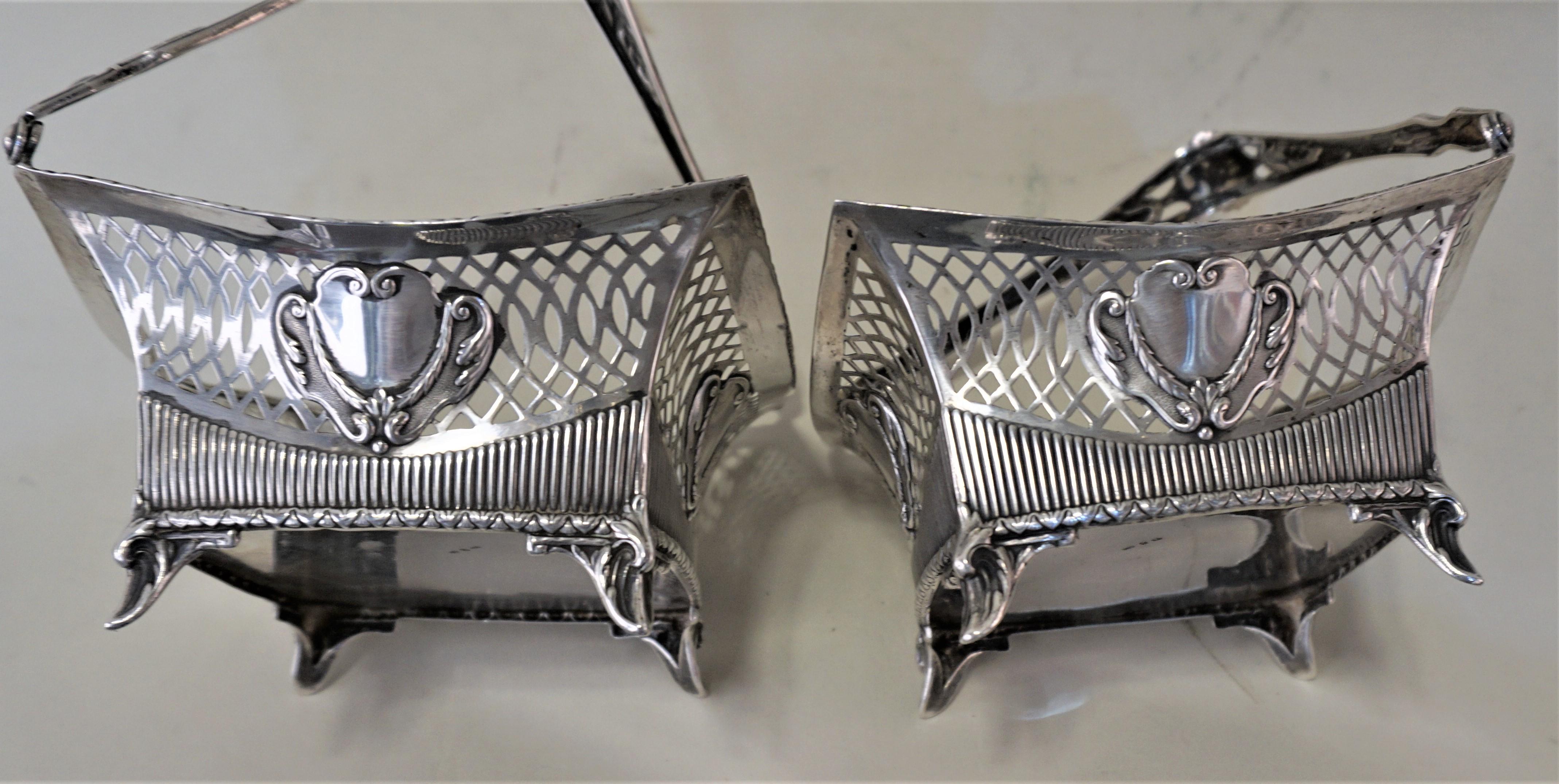 Pair of Neoclassic 800 Silver Baskets In Good Condition In Fairfax, VA