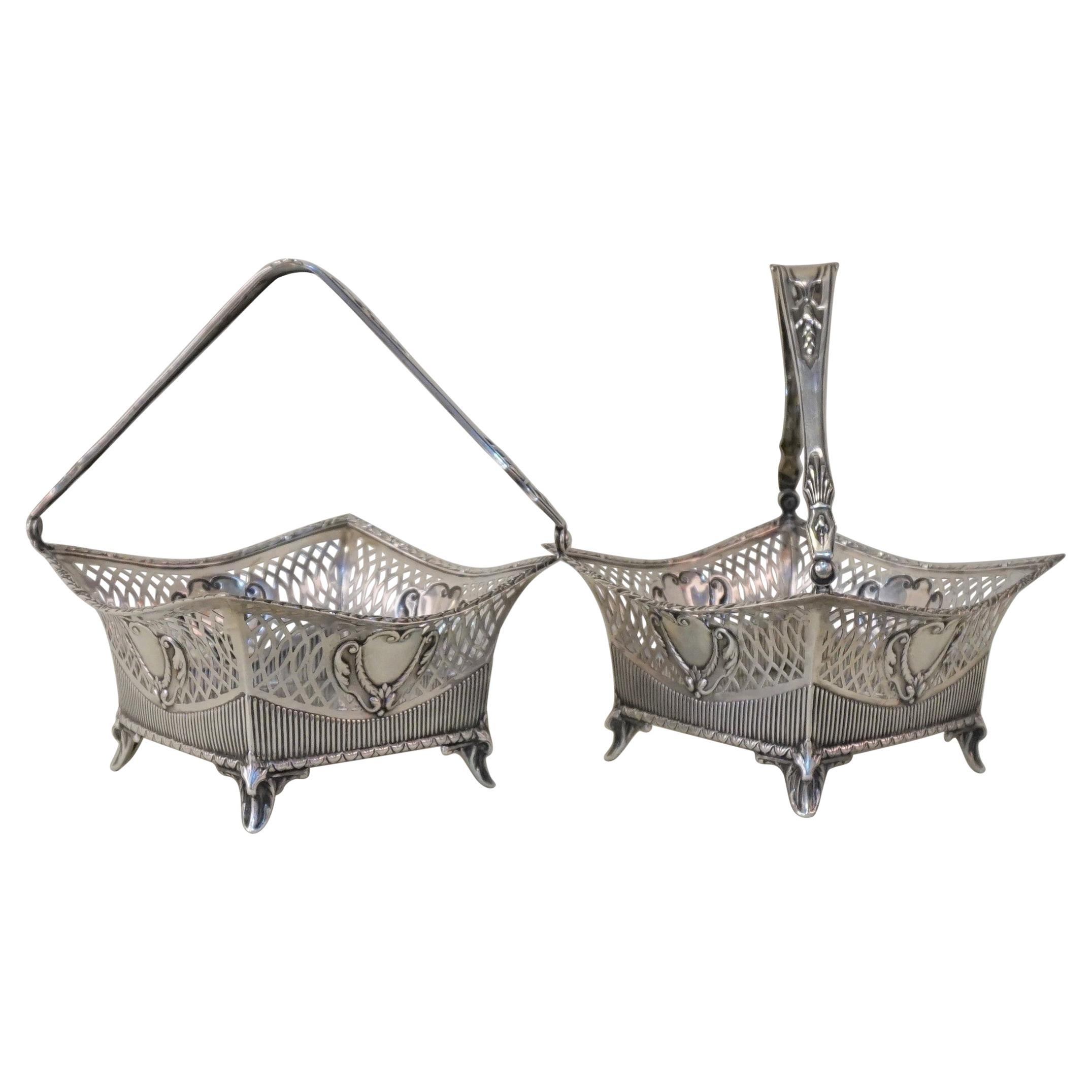 Pair of Neoclassic 800 Silver Baskets