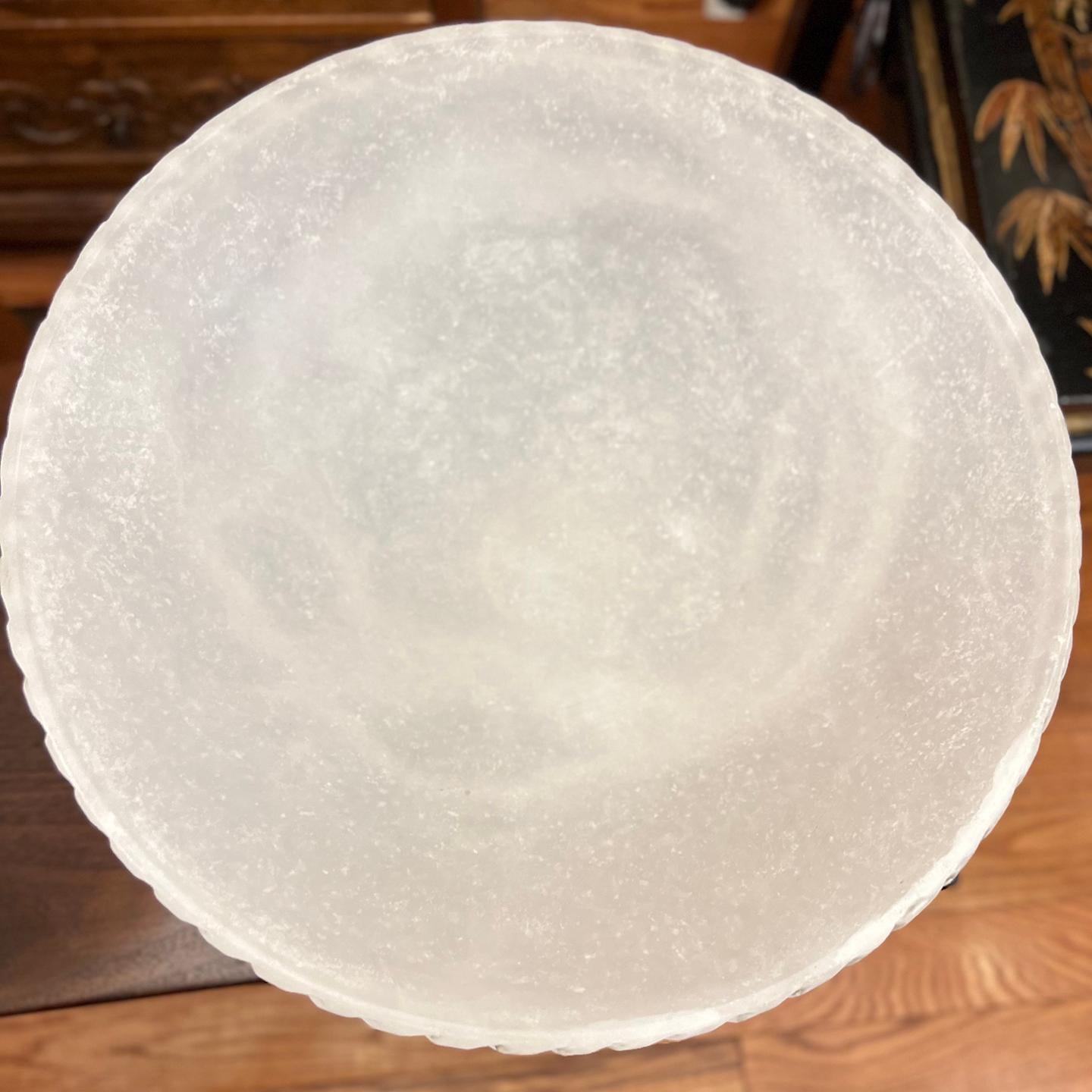 Pair of circa 1920's Italian neoclassic style carved alabaster tazzas.

Measurements:
Diameter: 14