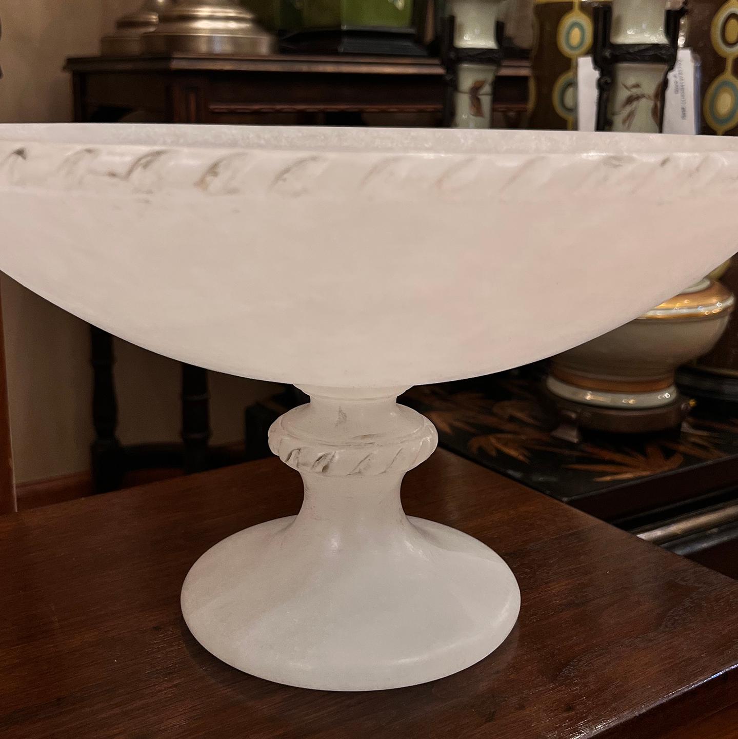 Pair of Neoclassic Alabaster Tazzas In Good Condition In New York, NY