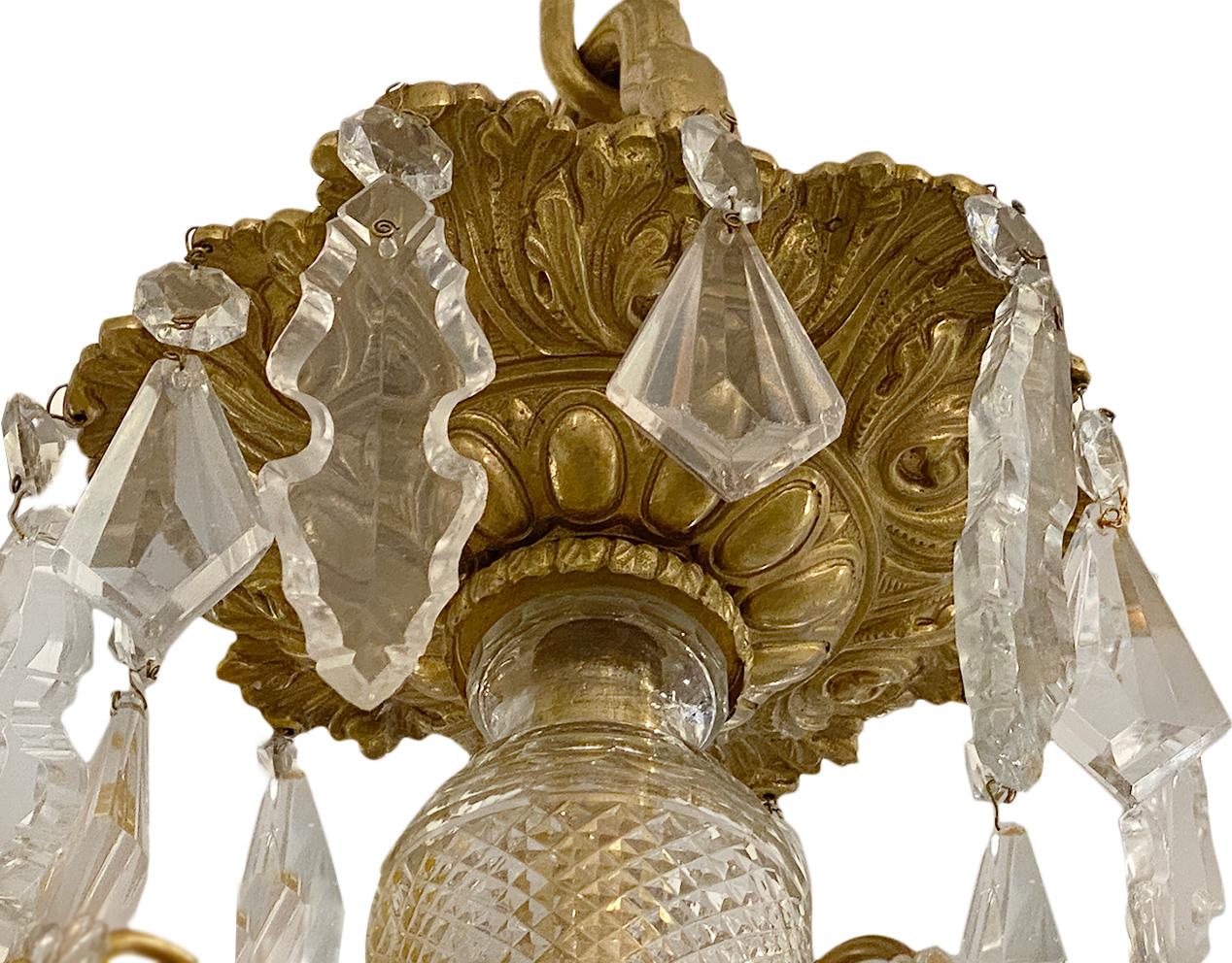 French Pair of Neoclassic Bronze Chandeliers, Sold Individually For Sale
