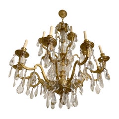 Pair of Neoclassic Bronze Chandeliers, Sold Individually