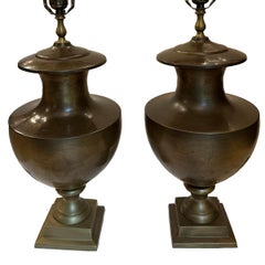 Pair of Neoclassic Bronze Lamps