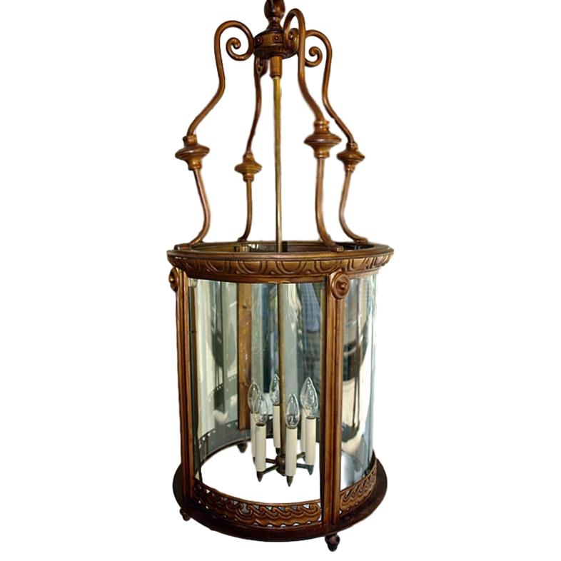 Pair of Neoclassic Bronze Lanterns, Sold Individually In Good Condition For Sale In New York, NY
