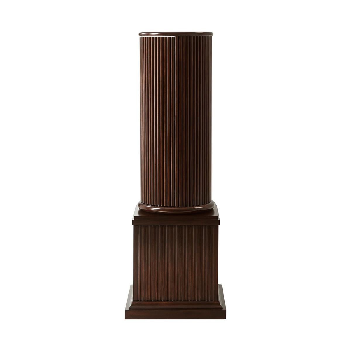 Vietnamese Pair of Neoclassic Column Form Pedestals