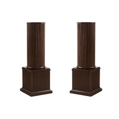 Antique Pair of Neoclassic Column Form Pedestals