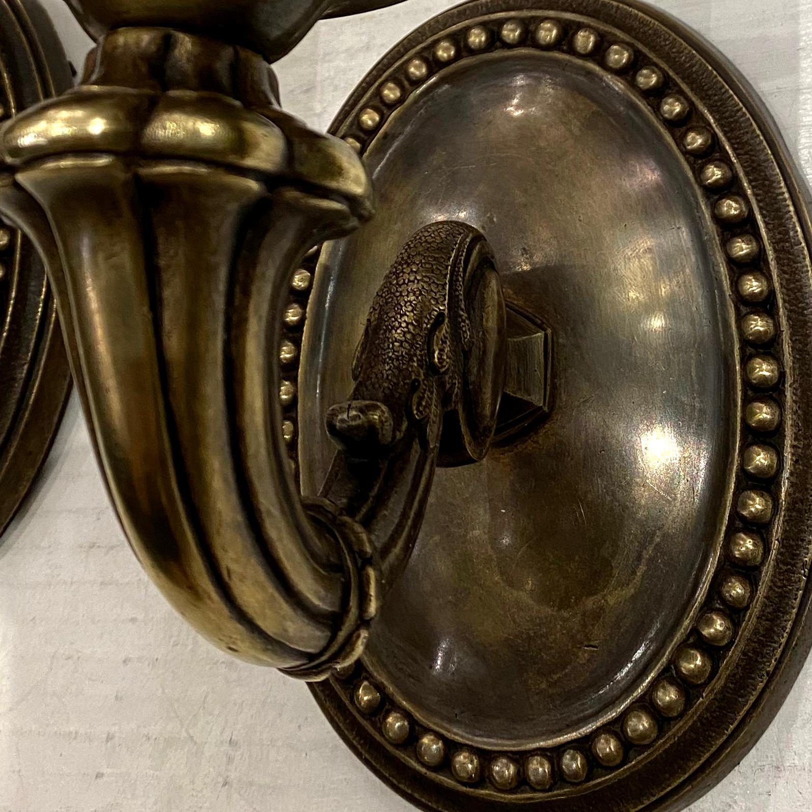Pair of Neoclassic English Sconces In Good Condition For Sale In New York, NY