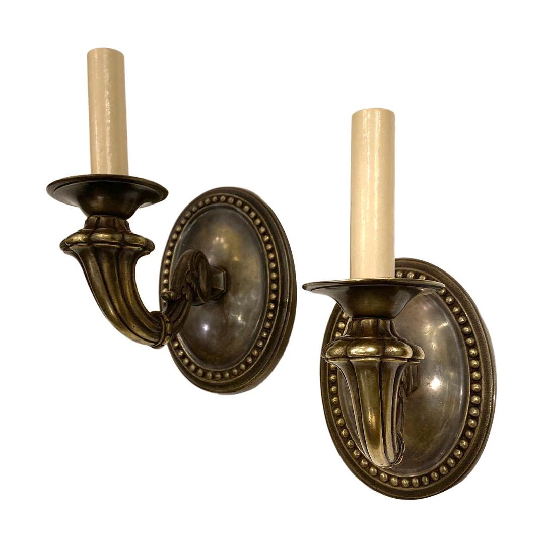 Pair of Neoclassic English Sconces For Sale
