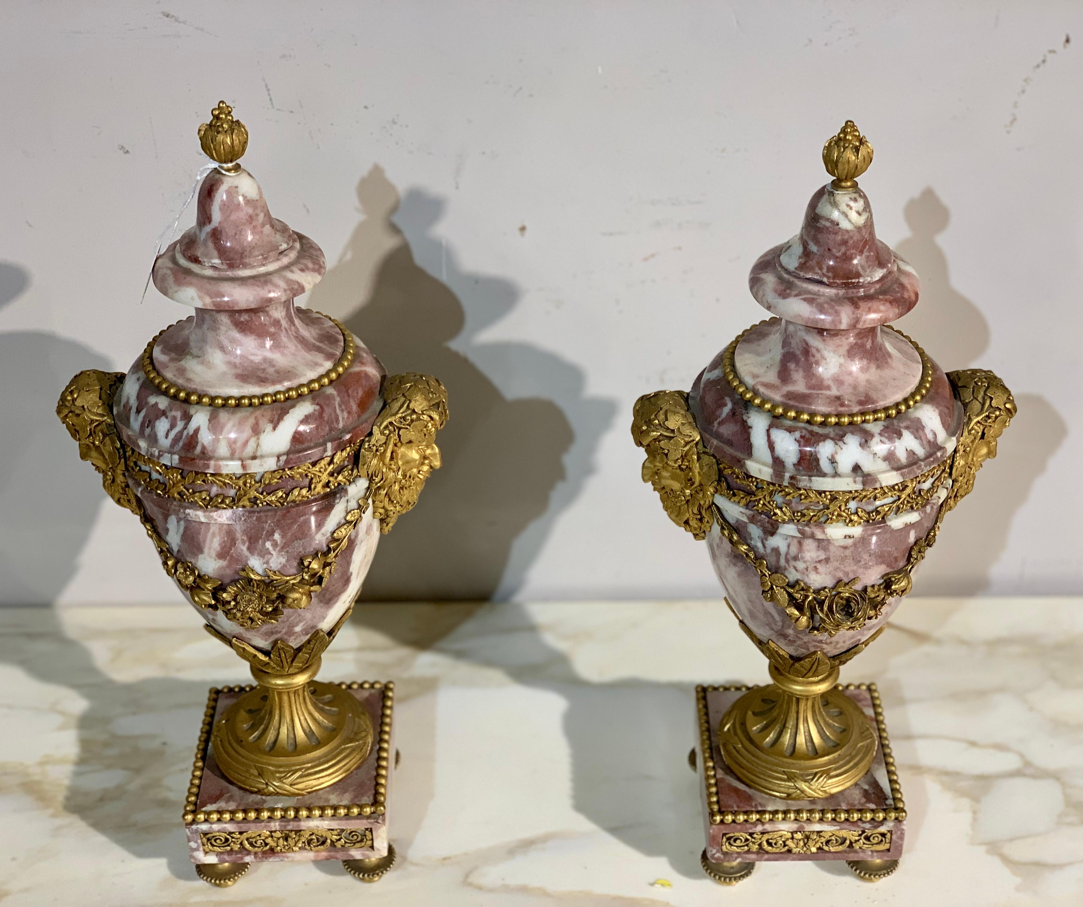 Pair of Neoclassic Paris Marble Vase 3
