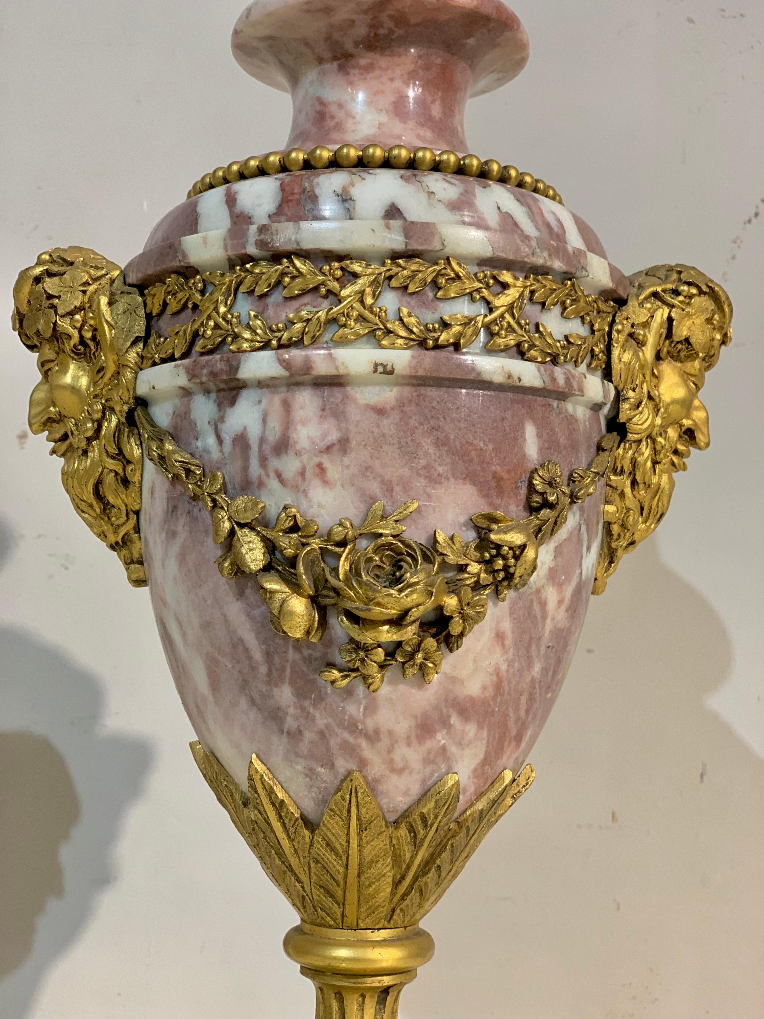 Pair of Neoclassic Paris Marble Vase 1