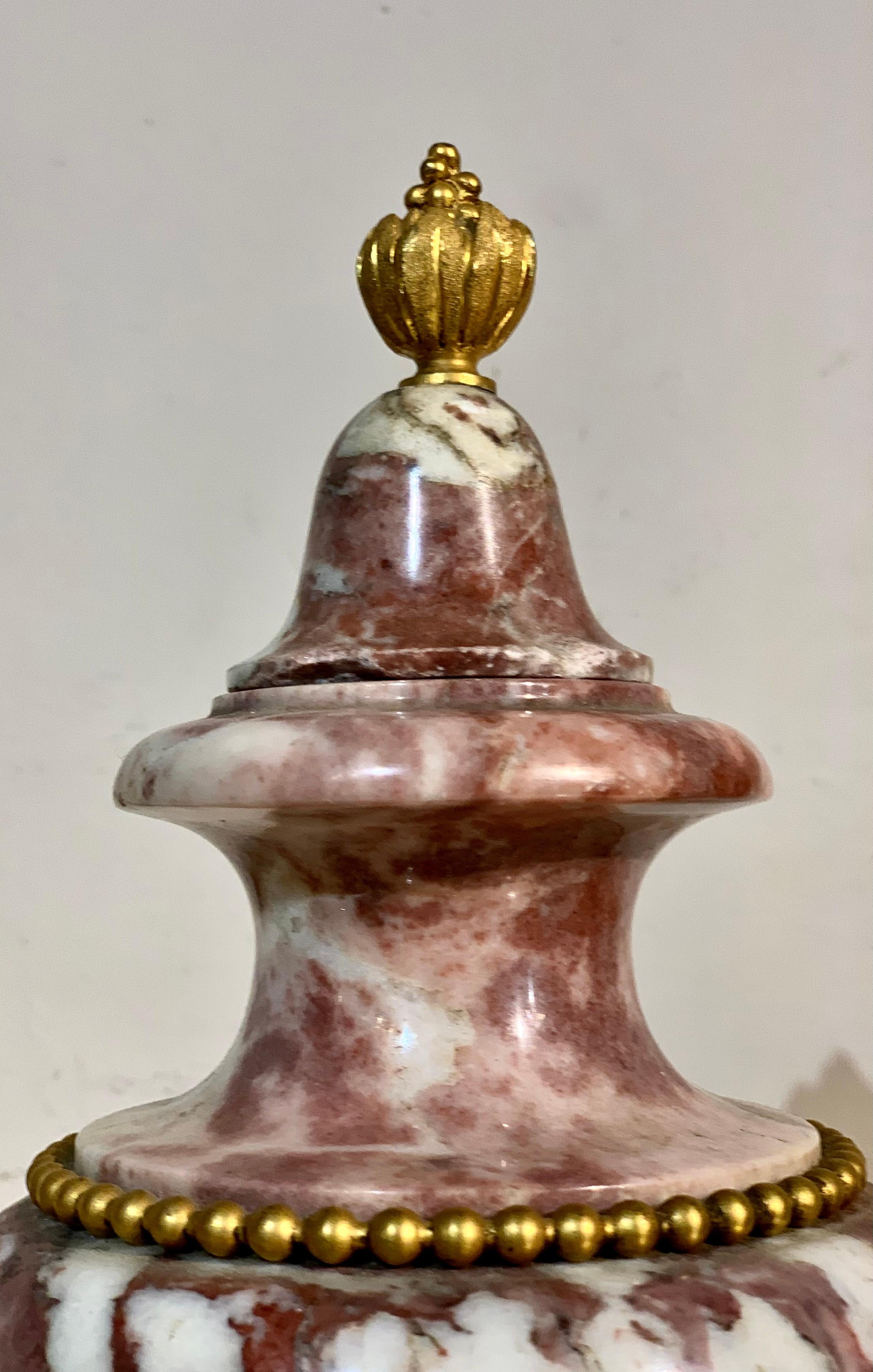 Pair of Neoclassic Paris Marble Vase 2