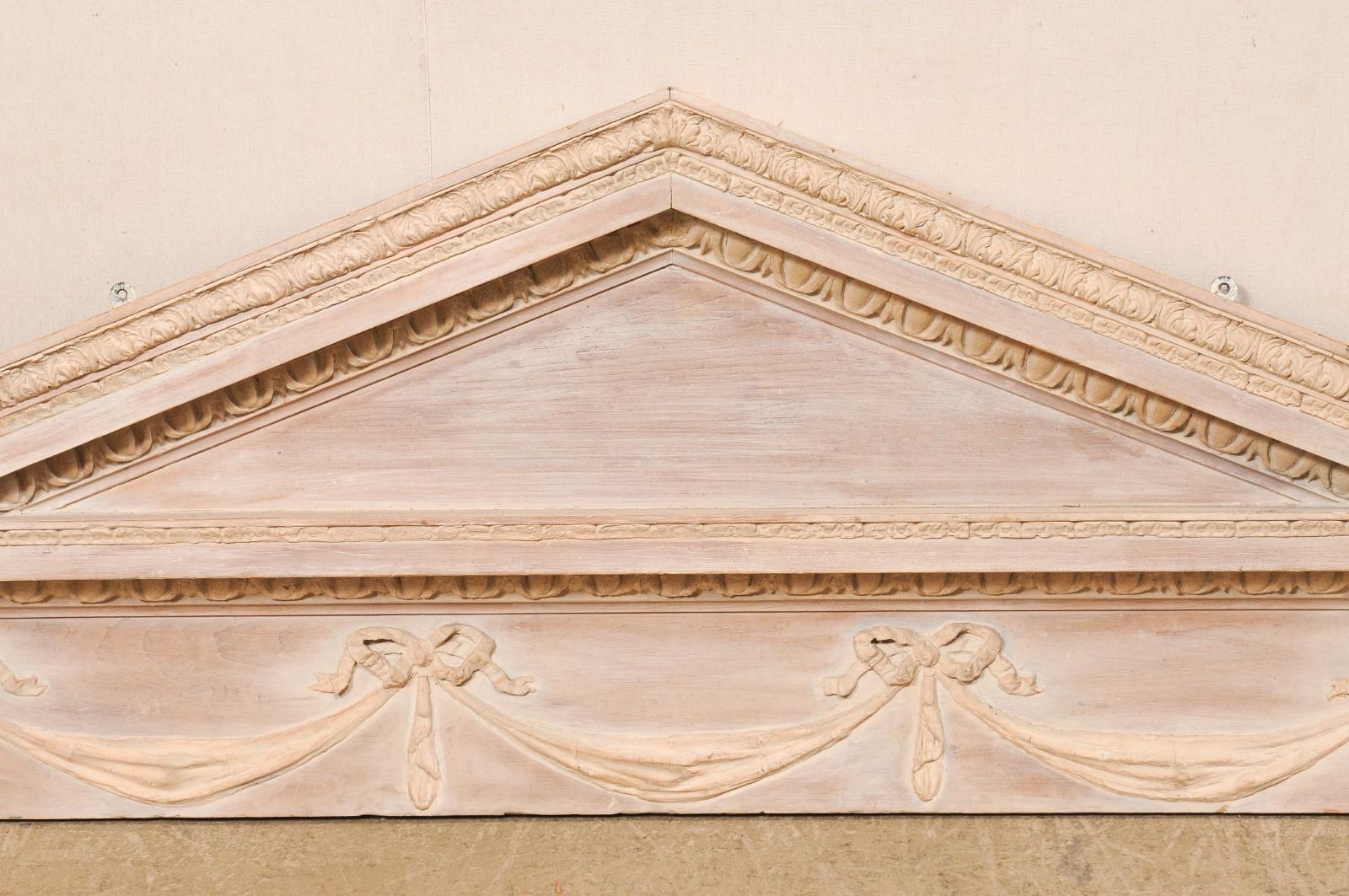 Pair of Neoclassic Style Hanging Wood Pediments In Good Condition For Sale In Atlanta, GA