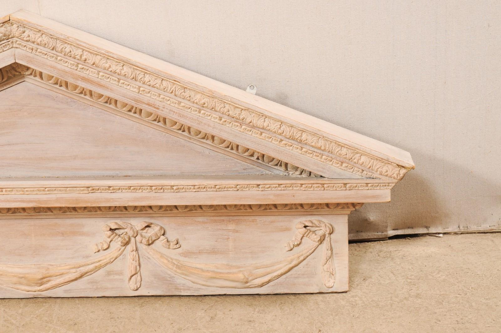 Pair of Neoclassic Style Hanging Wood Pediments For Sale 2
